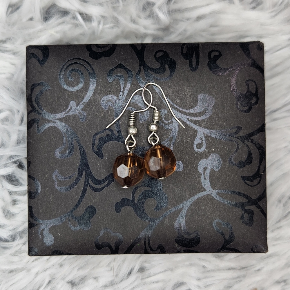 Brown opaque earrings